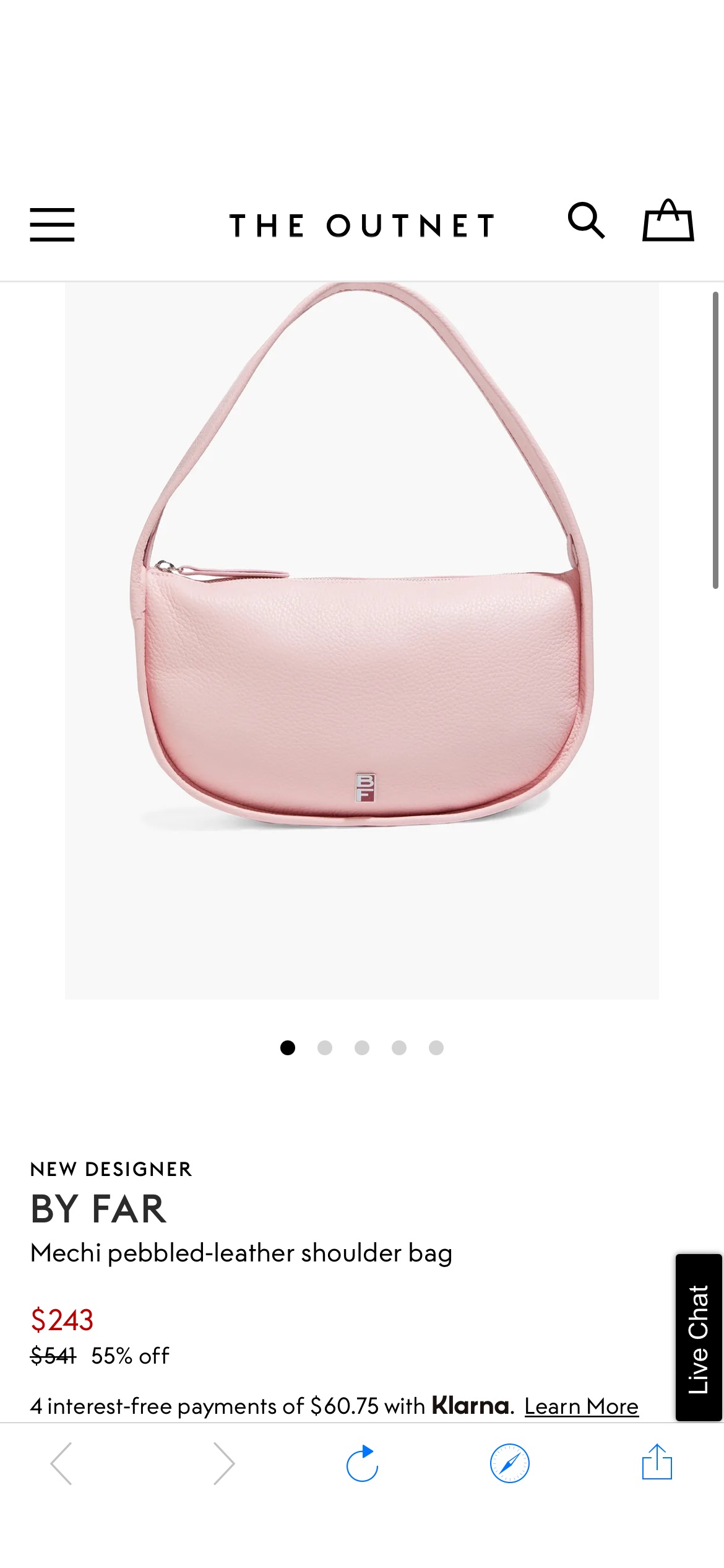 Baby pink Mechi pebbled-leather shoulder bag | BY FAR | THE OUTNET
