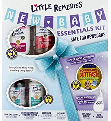 Amazon.com: Little Remedies New Baby Essentials Kit, Baby Gift Set, Single Box: Health & Personal Care礼盒