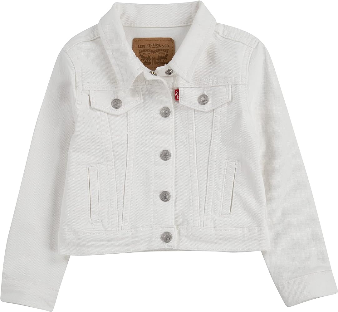 Amazon.com: Levi's Girl's Denim Trucker Jacket, White