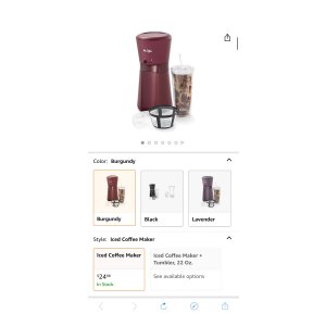 $24.98 Mr. Coffee Iced Coffee Maker, Single Serve Machine with 22-Ounce Tumbler and Reusable Coffee Filter