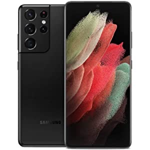 Amazon.com: Samsung手机 Galaxy S21 Ultra 5G | Factory Unlocked Android Cell Phone | US Version 5G Smartphone | Pro-Grade Camera, 8K Video, 108MP High Res | 128GB, Phantom Black (SM-G998UZKAXAA)