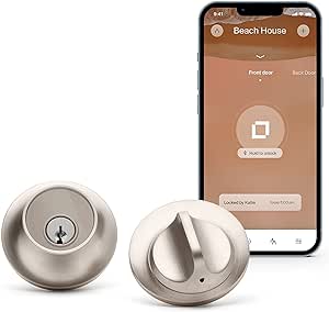 Level Home Inc. Level Lock Smart Lock Touch Edition - Smart Deadbolt for Keyless Entry Using Touch, Key Card or Smartphone, Bluetooth Lock, Compatible with Apple HomeKit, Satin Nickel - Amazon.com