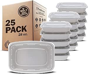 Freshware Meal Prep Containers 28 oz 25 Pack