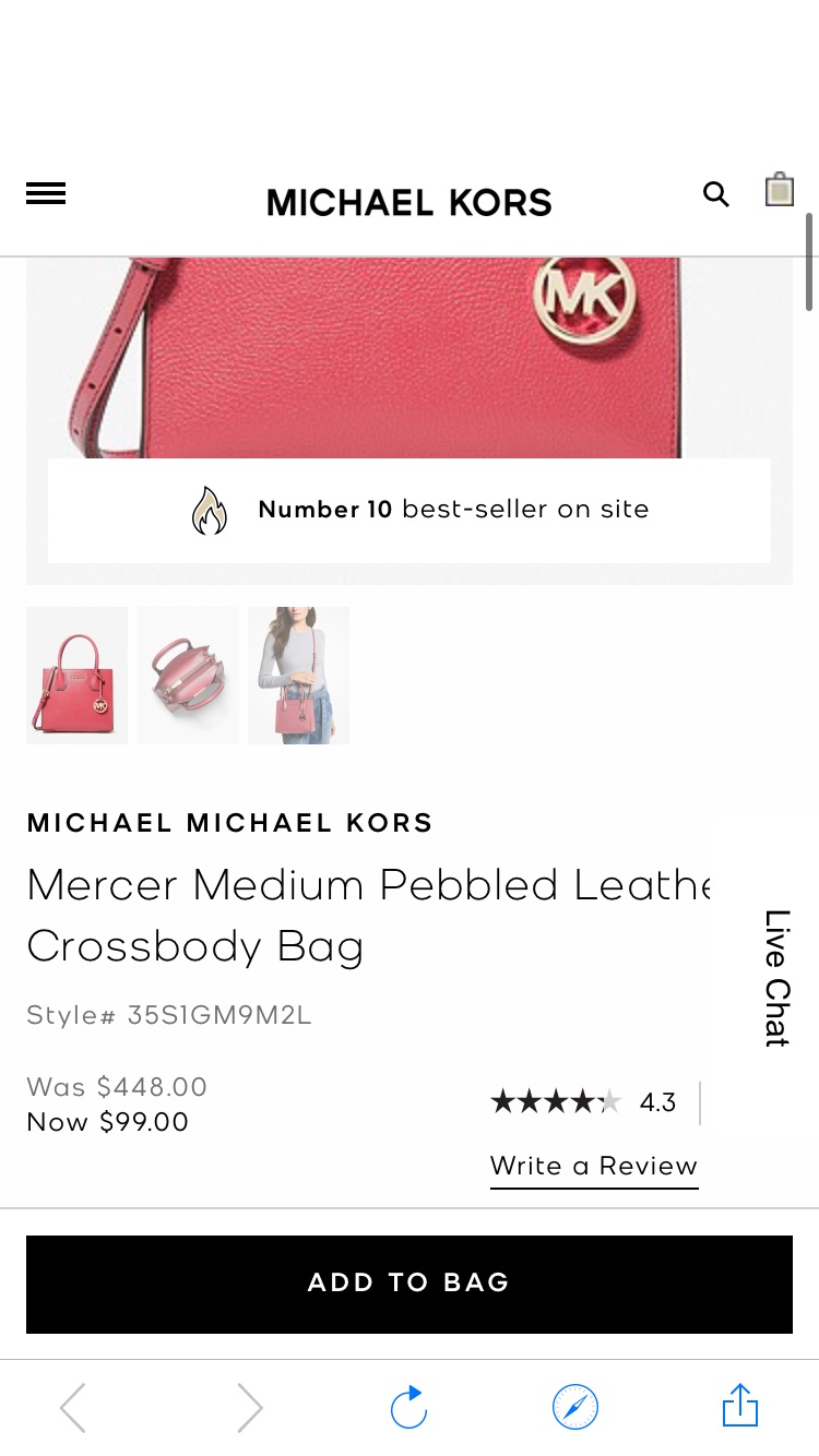 Mercer Medium Pebbled Leather Crossbody Bag | Michael Kors中号斜挎包
