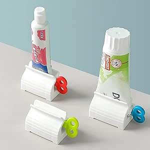 Bahteliv 3 pcs Toothpaste Squeezer with Rolling Toothpaste Holder