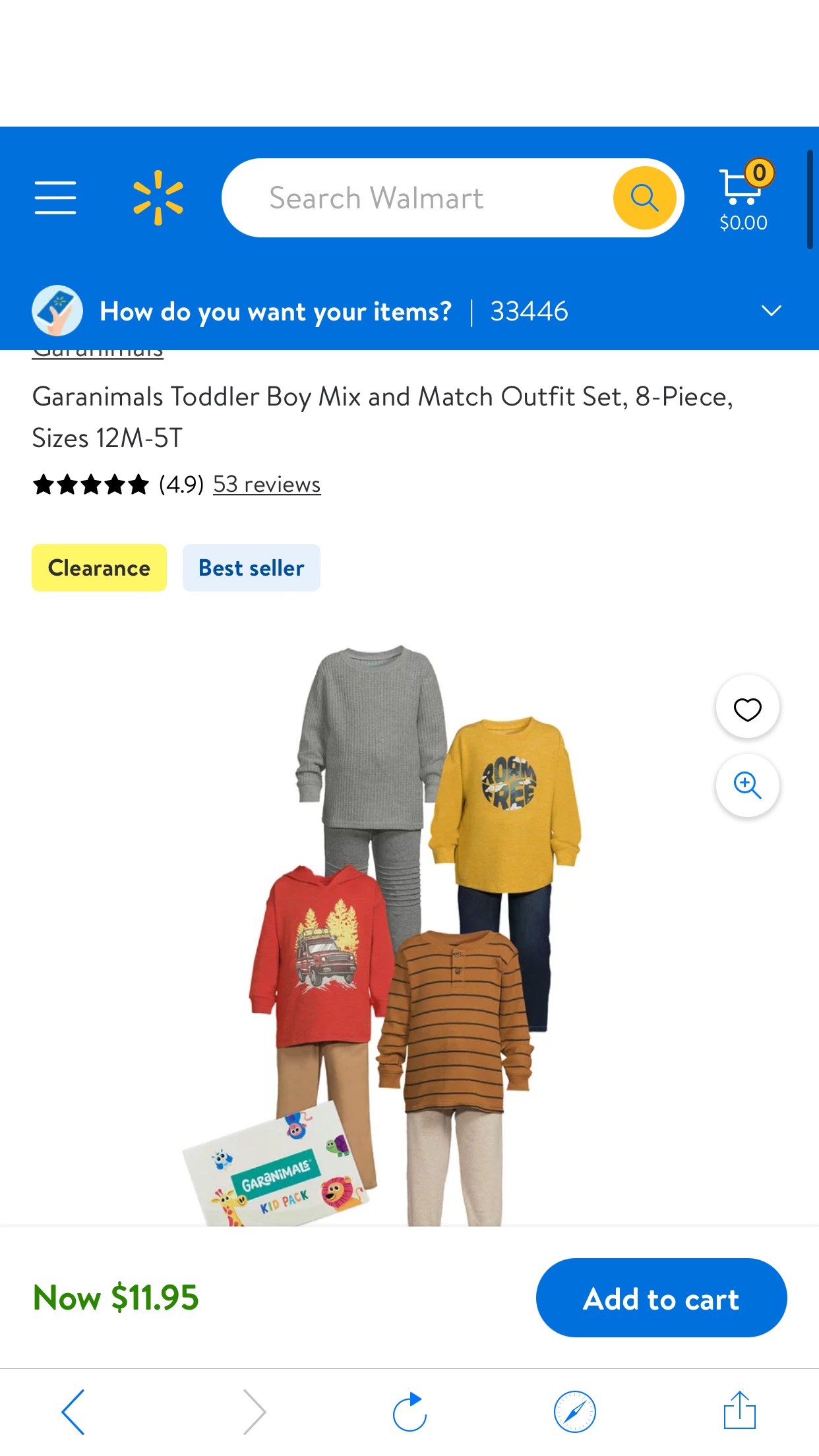 Garanimals Toddler Boy Mix and Match Outfit Set, 8-Piece, Sizes 12M-5T - Walmart.com儿童衣服