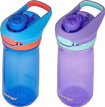 Amazon.com: Contigo Jessie Kids Water Bottle with Leak-Proof Lid, 14oz Dishwasher-Safe Kids Water Bottle, Fits Most Cup Holders, 2-Pack Blue Poppy/Coral & Amethyst/Jade : Baby