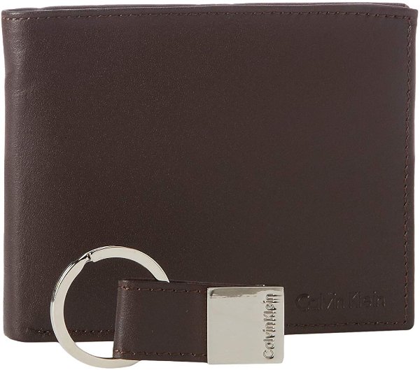 Calvin Klein Men's Leather Bifold Wallet With Key Fob