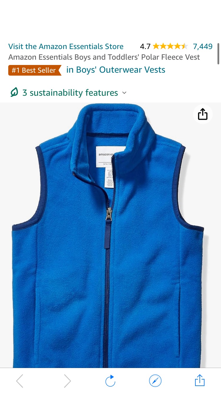 兒童背心Amazon.com: Amazon Essentials Boys' Polar Fleece Vest, Blue, Small : Clothing, Shoes & Jewelry