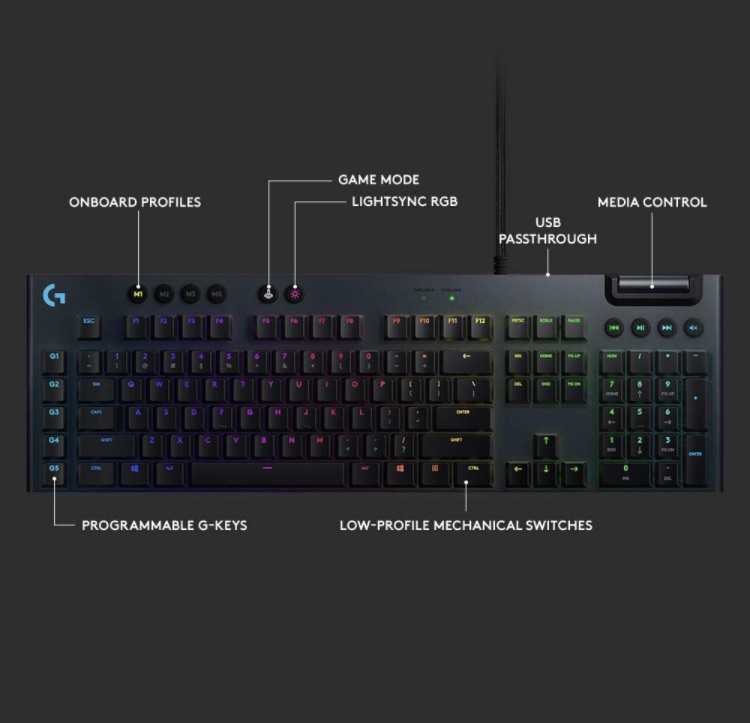 罗技Logitech G815 RGB Mechanical Gaming Keyboard (Linear): Computers & Accessories