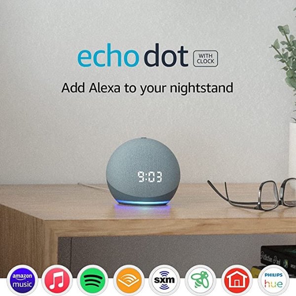 Echo Dot 第4代 Alexa智能扬声器 带时钟版本