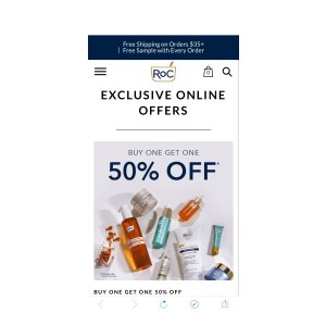 $12.99 ONLINE OFFERS – RoC® Skincare