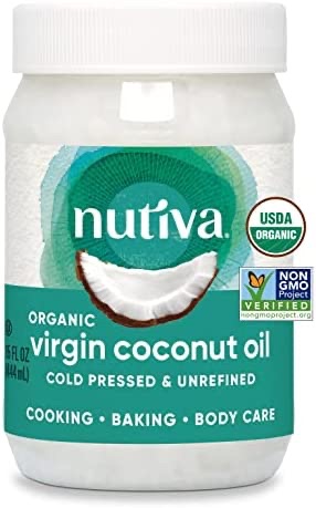 Amazon.com : Nutiva Organic Cold-Pressed Virgin Coconut Oil, 15 Fl Oz, USDA Organic, Non-GMO有机椰子油