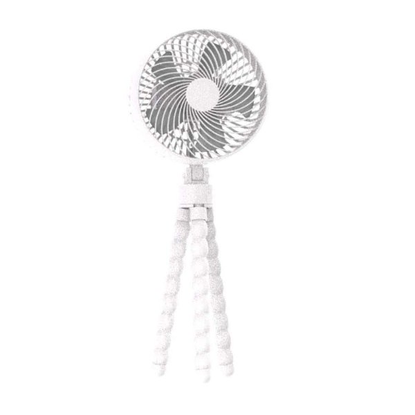 5 in. Mini Portable Personal Octopus Clip on Fan in White