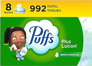 Amazon.com: Puffs Plus Lotion Facial Tissues, 8 Family Boxes, 124 Facial Tissues per Box