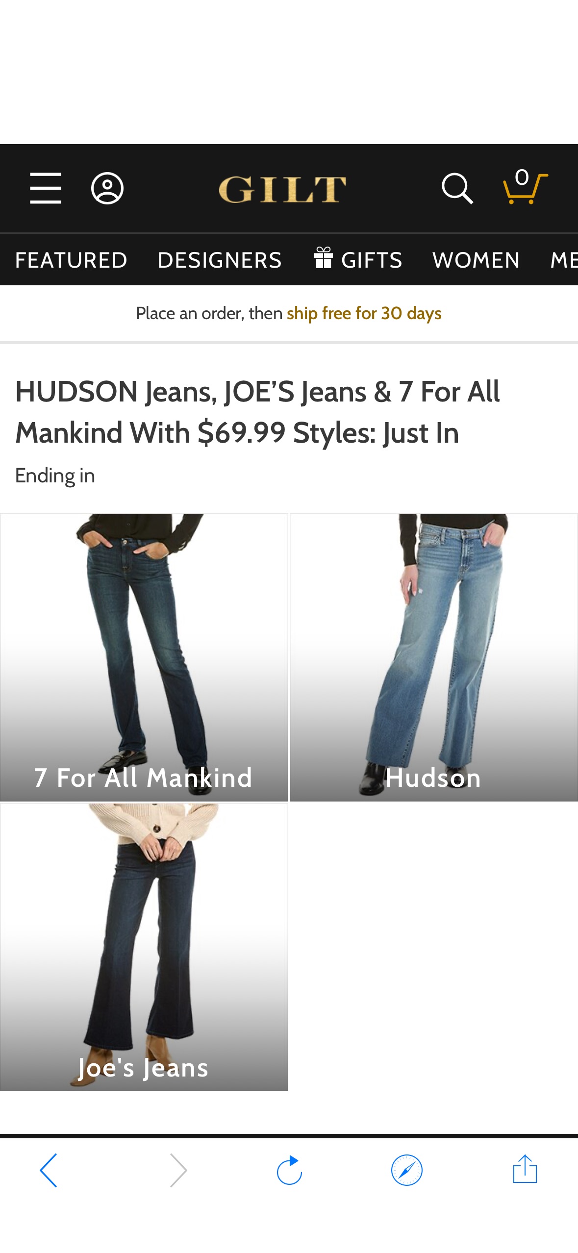 HUDSON Jeans, JOE’S Jeans & 7 For All Mankind With $69.99 Styles: Just In / Gilt