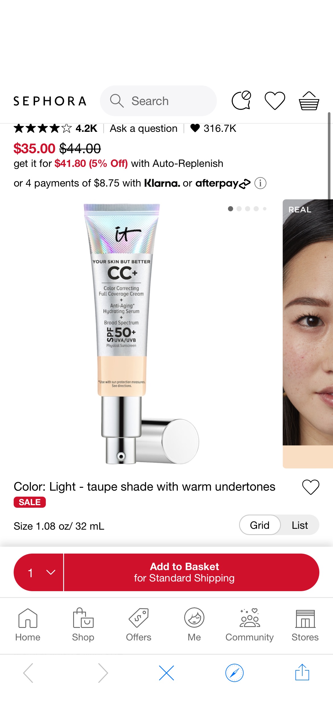 CC+ Cream with SPF 50+ - IT Cosmetics | Sephora