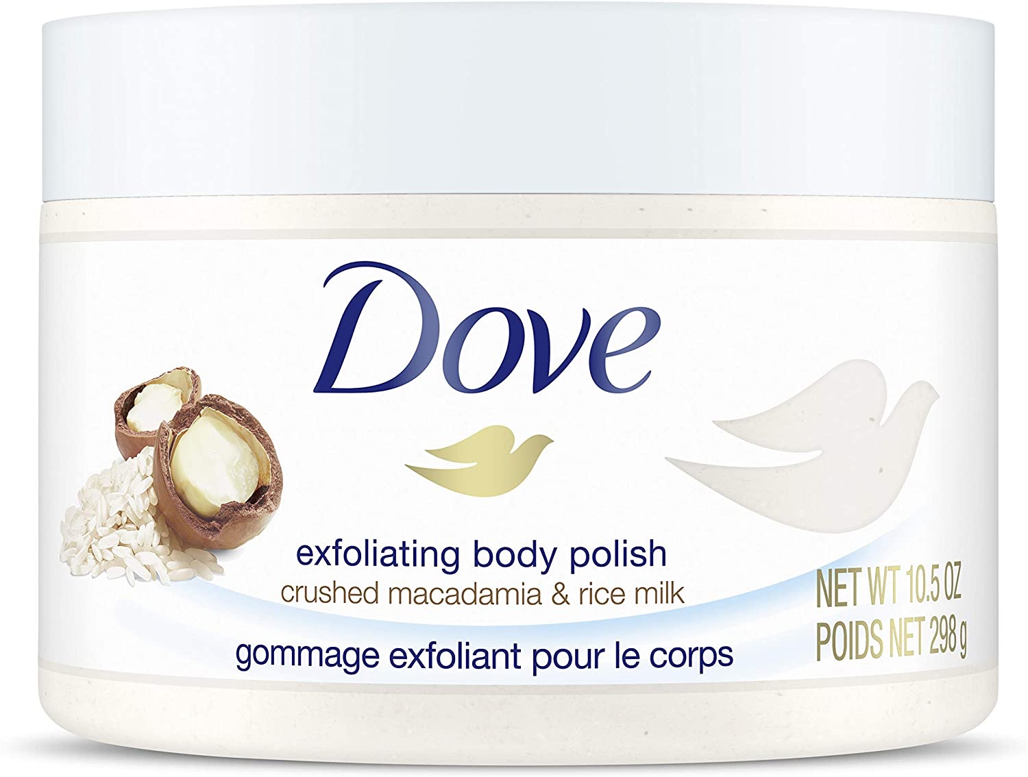 Amazon.com : Dove Exfoliating Body Scrub To Help Revive Dry, Dull Skin Macadamia & Rice Milk Polishes and Nourishes Your Skin 10.5 oz : Beauty 多芬身体磨砂膏