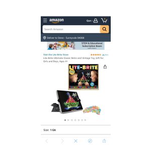 $7.5 Amazon.com: Lite-Brite Ultimate Classic Retro and Vintage Toy, Gift for Girls and Boys, Ages 4+ 为: Toys & Games