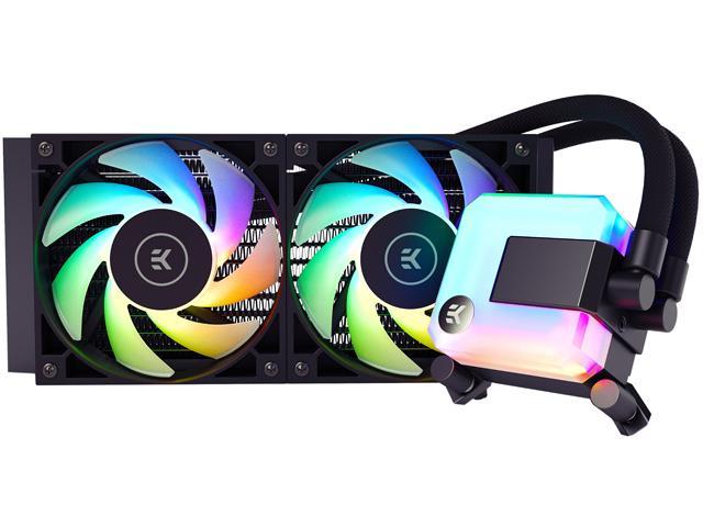 EK 240mm AIO D-RGB All-in-One Liquid CPU Cooler with EK-Vardar High-Performance PMW Fans, Water Cooling Computer Parts, 120mm Fan, Intel 115X/1200/2066, AMD AM4, (240mm AIO) LGA 1700 Compatible 水冷