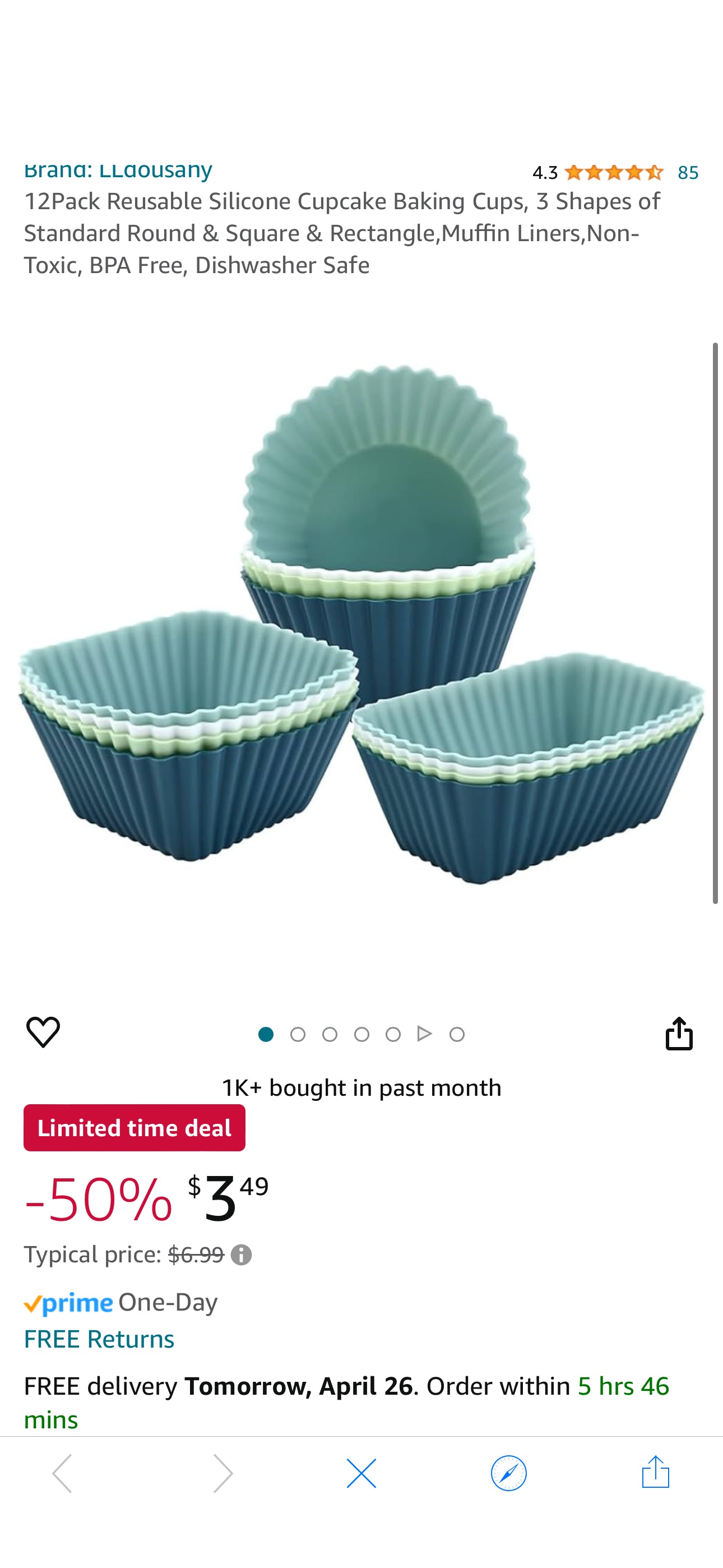 Amazon.com: LLdousahy 12Pack Reusable Silicone Cupcake Baking Cups, 3 Shapes of Standard Round & Square & Rectangle,Muffin Liners,Non-Toxic, BPA Free, Dishwasher Safe: Home & Kitchen
