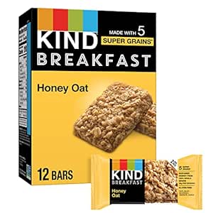 Amazon.com: KIND Breakfast, Healthy Snack Bar, Honey Oat, Gluten Free Breakfast Bars, 100% Whole Grains, 1.76 OZ Packs (6 Count) 降价