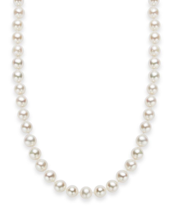 Macy's 18" Cultured Freshwater Pearl Strand Necklace (7-8mm) in Sterling Silver & Reviews - Necklaces - Jewelry & Watches - Macy's首饰
