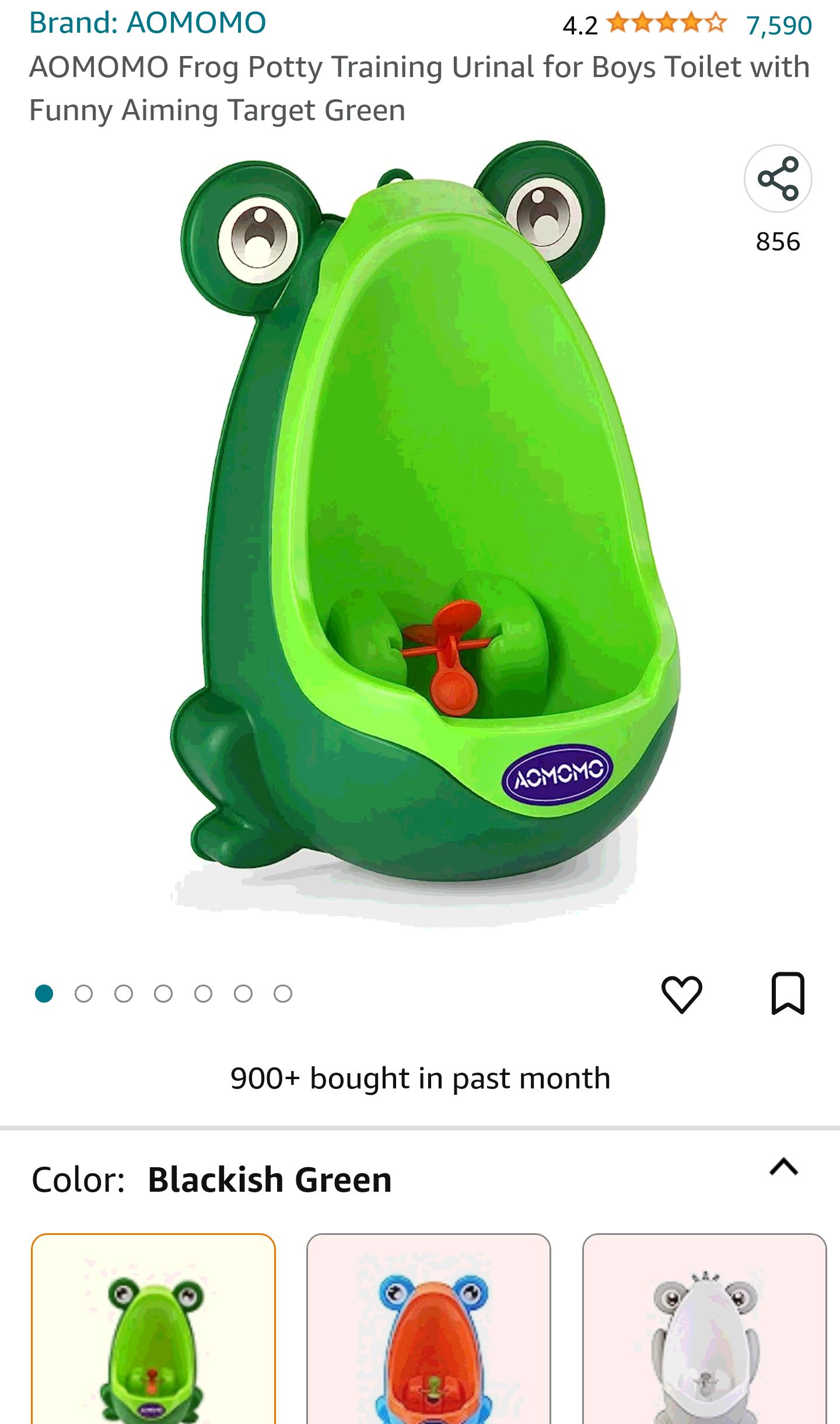 AOMOMO Frog Potty Training Urinal for Boys Toilet with Funny Aiming Target Green : Baby