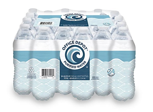 Office Depot Brand Purified Water, 16.9 Oz, Case Of 24 Bottles