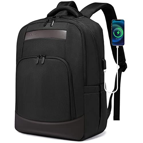 笔记本电脑背包，15.6 英寸耐用防水防盗商务旅行背包，带 USB 端口，男士专业多功能智能电脑背包，适合工作通勤学院