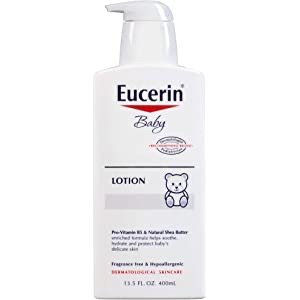 Eucerin Baby Body Lotion - Hypoallergenic & Fragrance Free, Safe for Everyday Use on Sensitive Skin - 13.5 fl. oz. Pump Bottle