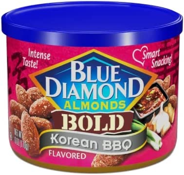 Amazon.com: Blue Diamond Almonds, BOLD Korean BBQ Snack Almonds, 6 Ounce Can