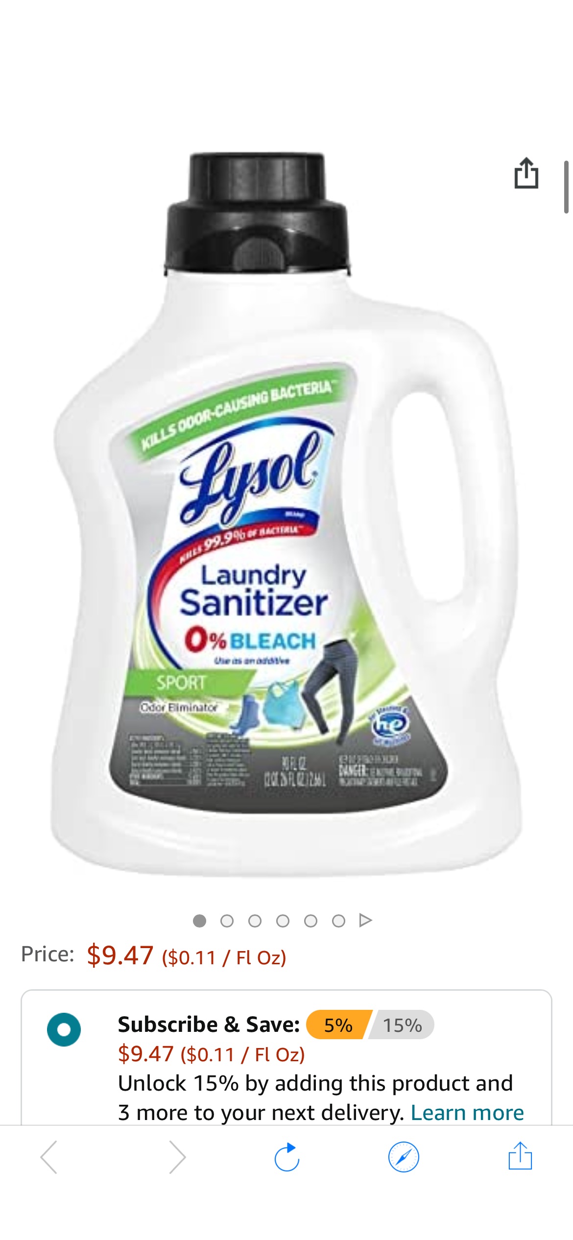 Amazon.com: Lysol Sport Laundry Sanitizer Additive, Sanitizing Liquid for Gym Clothes and Activewear, Eliminates Odor Causing Bacteria, 90oz : Health & Household 洗衣液S&S