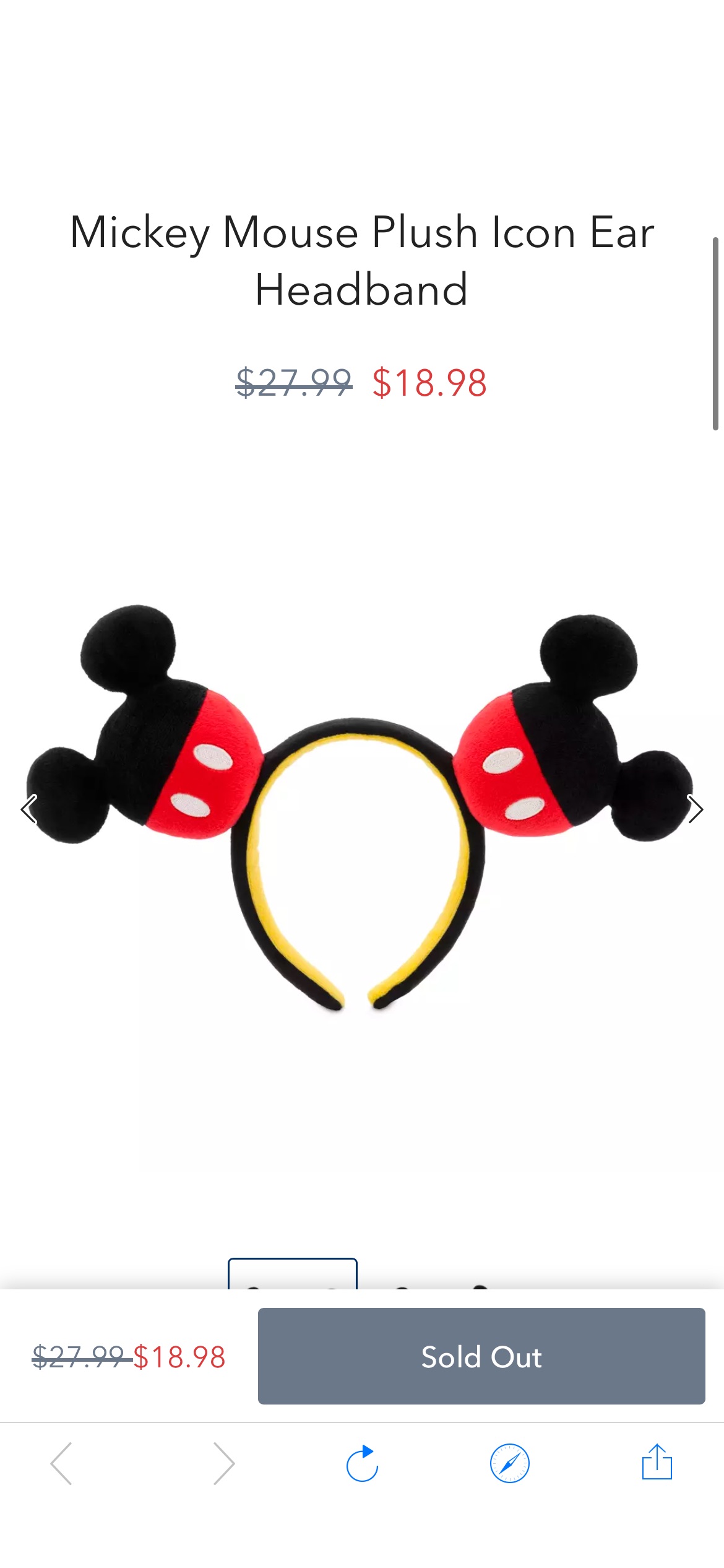 迪士尼米奇头 Mickey Mouse Plush Icon Ear Headband | shopDisney