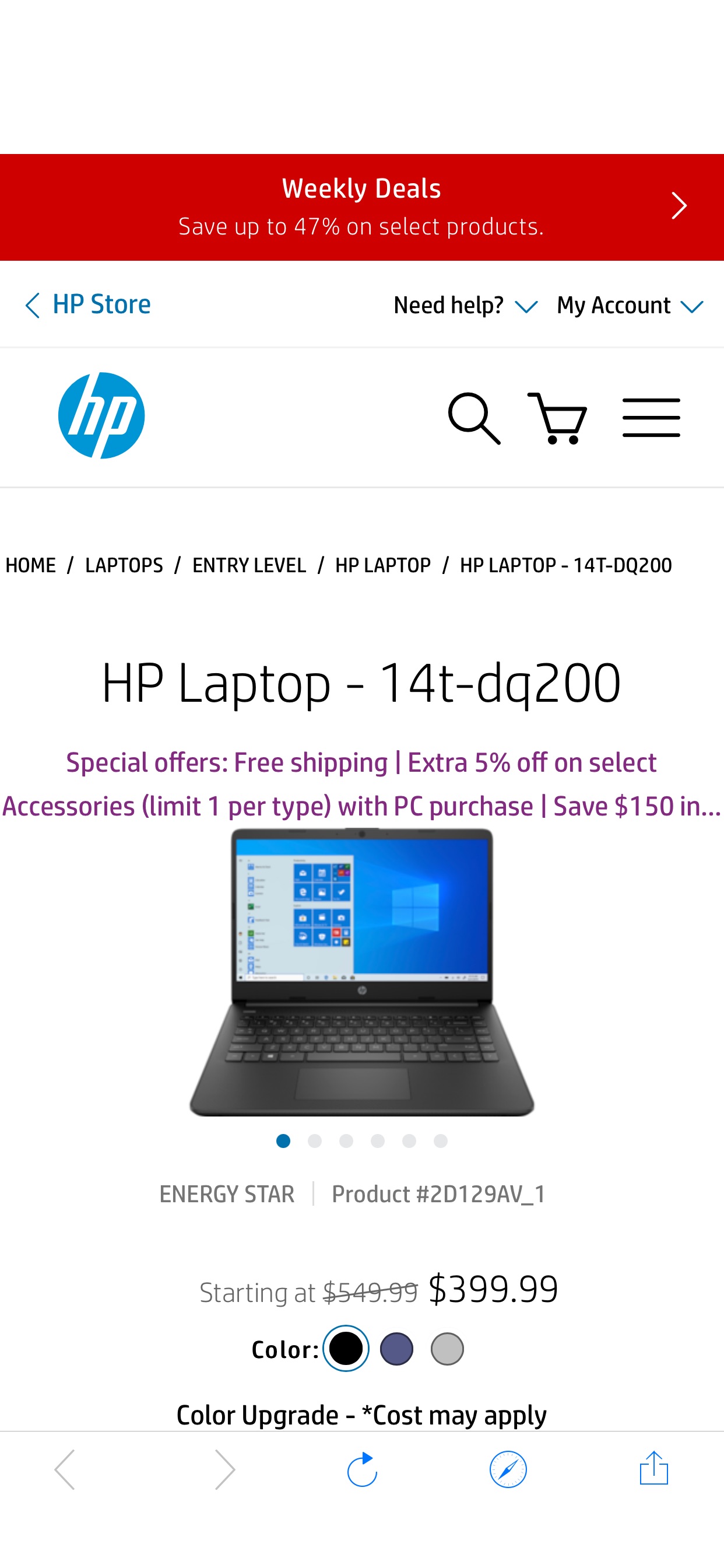 HP Laptop - 电脑14t-dq200 (2D129AV_1)