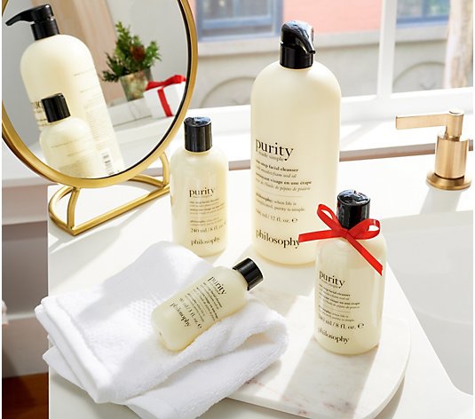 philosophy 四件套purity one-step facial cleanser 4-piece collection - QVC.com