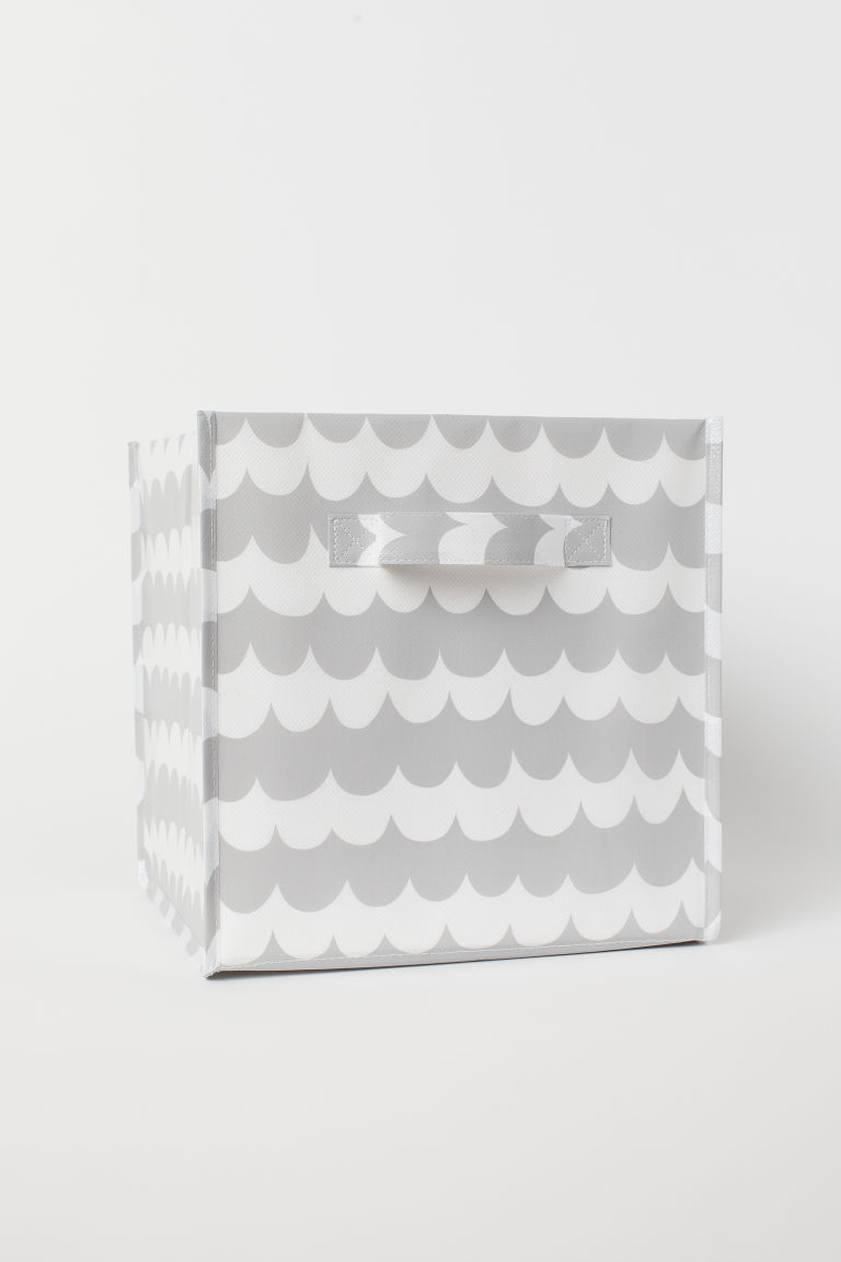 Storage Box - Light gray/patterned - Home All | H&M US收纳盒