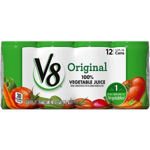 V8 Original 100% Vegetable Juice, 5.5 oz. Can, 12 Count