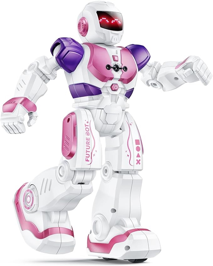 Amazon.com: Ruko 6088儿童机器人玩具，女孩RC机器人，手势感应交互式智能机器人，唱歌跳舞可充电可编程，女孩和男孩的礼物3 4 5 6岁，粉红色：
