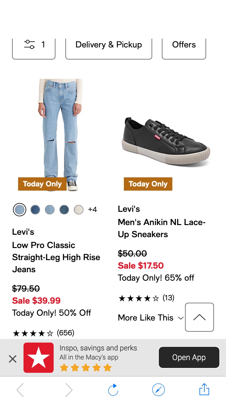 Levi's Today Only! Flash Sale - 低至3折