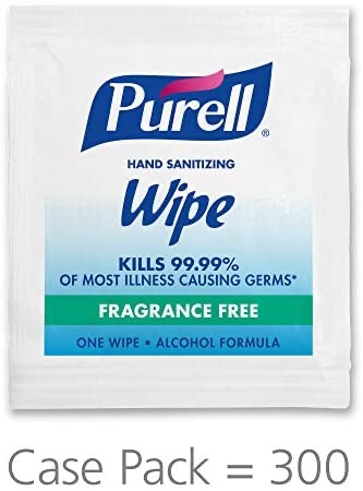 Amazon.com: PURELL Hand 消毒纸, Alcohol Formula, Fragrance Free, 300 Count Individually Wrapped Hand Wipes
