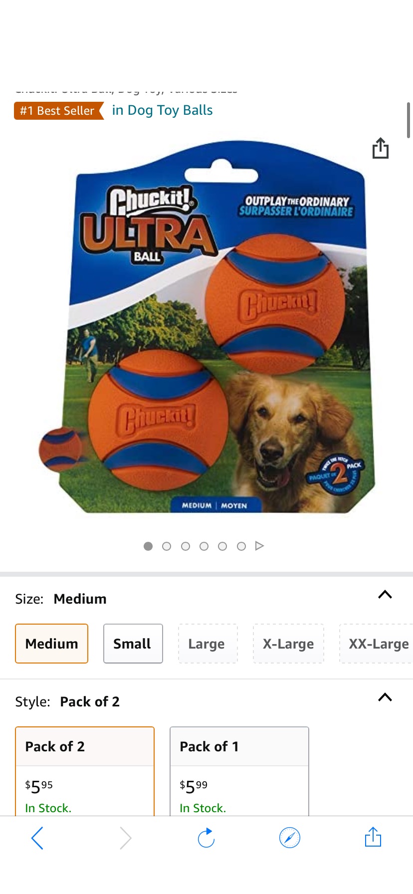 Pet Supplies : Pet Toy Balls 狗狗球玩具2个: ChuckIt! Ultra Ball, Medium (2.5 Inch) 2 Pack : Amazon.com