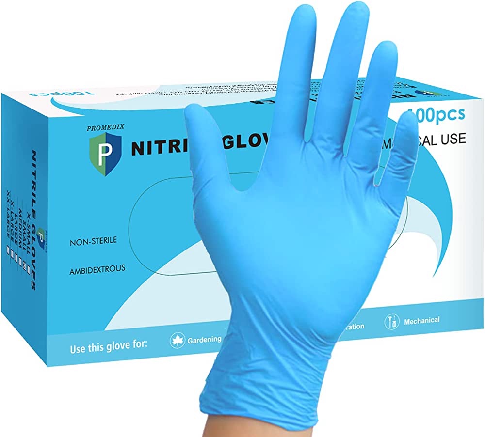 Amazon.com: PROMEDIXP Nitrile Gloves 100Pcs 400Pcs,Gloves Disposable Latex Free,Disposable Gloves for Househode,Food safe (Blue Box of 100, Medium) : Clothing, Shoes & Jewelry