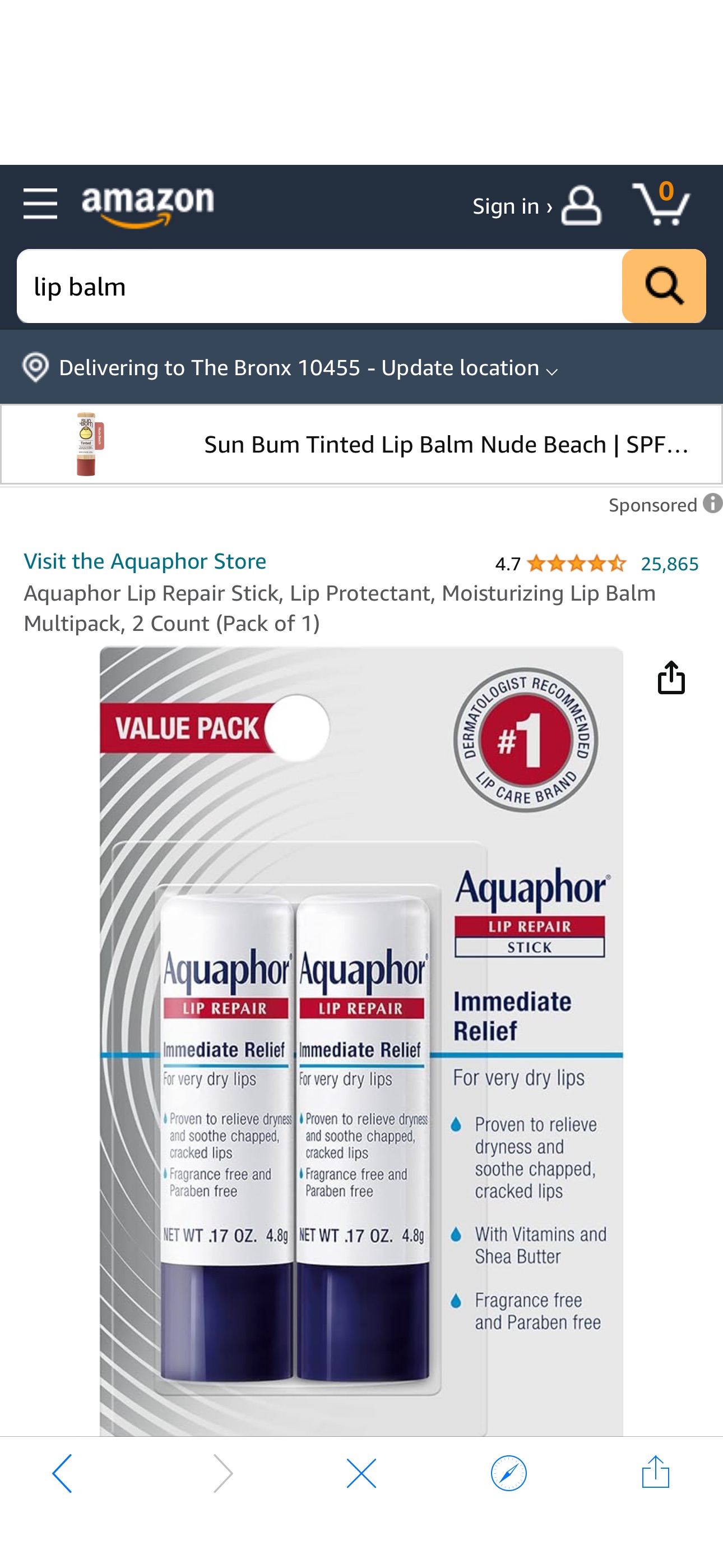 Amazon.com : Aquaphor Lip Repair Stick, Lip Protectant, Moisturizing Lip Balm Multipack, 2 Count (Pack of 1) : Beauty & Personal Care