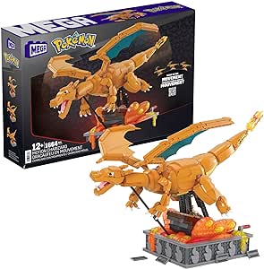 Amazon.com: MEGA Pokémon Action Figure Building Toys for Adults, Buildable Motion Charizard with 1664 Pieces, 11 in Tall, for Collectors : Toys &amp; Games