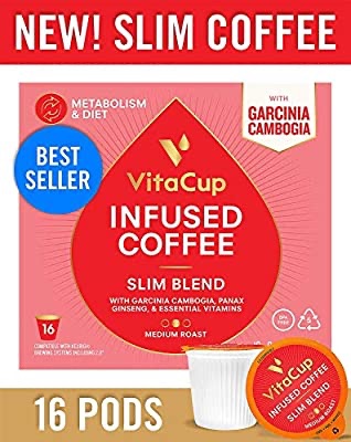 瘦身咖啡Amazon.com: VitaCup Slim Blend Coffee Pods 16ct | Diet & Metabolism | Garcinia & Ginseng | Keto & Paleo Friendly | Vegan | B Vitamins