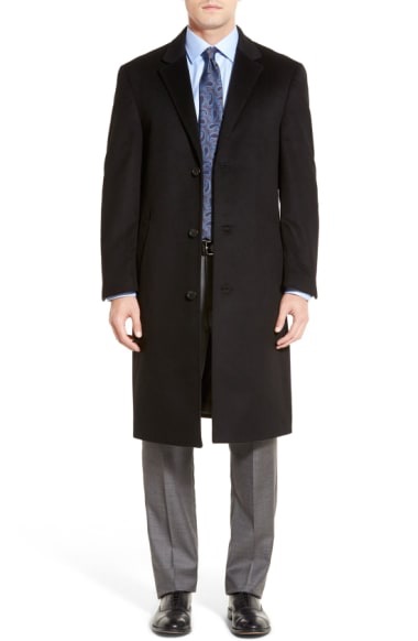 Hart Schaffner Marx Sheffield Classic Fit Wool & Cashmere Overcoat  长款羊绒大衣