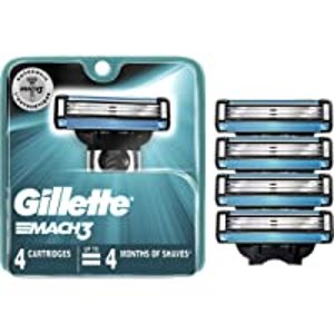 Gillette Mach3 Mens Razor Blade Refills, 4 Count