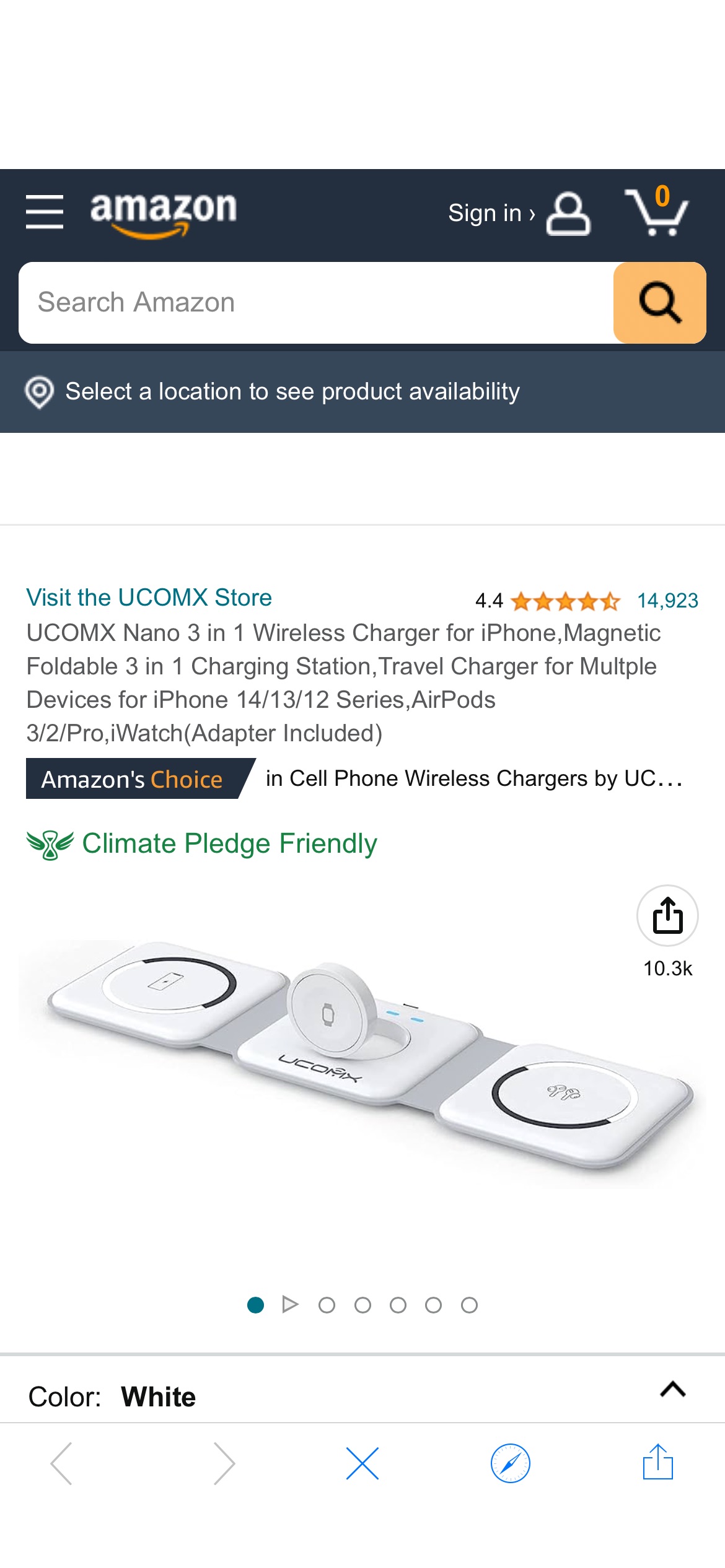 Amazon.com: UCOMX Nano 3 in 1 Wireless Charger for iPhone,Magnetic Foldable 3 in 1 Charging Station,Travel Charger for Multple Devices for iPhone 14/13/12 Series,AirPods 3/2/Pro,iWatch(Adapter Included) : Cell Phones & Accessories