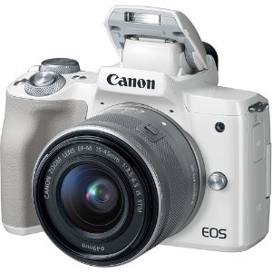 Canon EOS M50 with 15-45mm Lens (White)